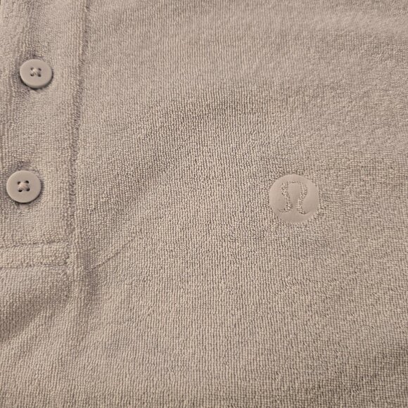 Lululemon Mens M Medium Cotton Terry Relaxed Fit Polo NWT NEW SOFT Light Blue - Picture 4 of 12